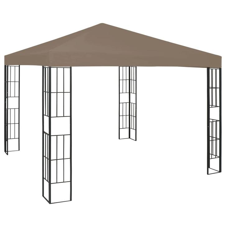 vidaXL Prieel 3x3 m taupe, Tuin en Terras, Partytenten, Nieuw, Verzenden