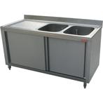 Spoeltafel | RVS | 2 Spoelbakken (Rechts) + Afdruipvlak |, Verzenden, Nieuw in verpakking