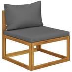 Acacia Middenbank Donkergrijs - OP=OP - Tuin Lounge, Tuin en Terras, Tuinbanken, Verzenden, Nieuw, Hout