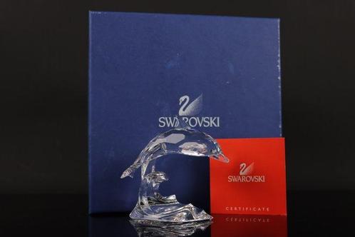 Figure - Swarovski - Dolfijn op Golf (Boxed + Certificate) -, Antiek en Kunst, Curiosa en Brocante
