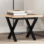 vidaXL Salontafel X-frame 40x40x35,5 cm grenenhout en staal, Huis en Inrichting, Tafels | Eettafels, Verzenden, Nieuw