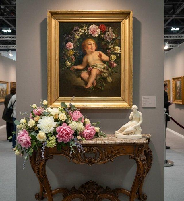 École Flamande (c. 1750) - Cupidon récolte les fruits de, Antiek en Kunst, Kunst | Schilderijen | Klassiek