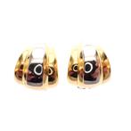 18 Krt. Bicolor gouden oorclips | Vintage (witgoud), Ophalen of Verzenden, Gebruikt, Overige kleuren, Goud