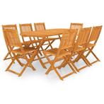 vidaXL Ensemble Ã  manger de jardin pliable 9 pcs bois, Verzenden