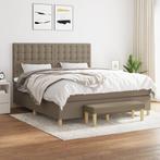 vidaXL Boxspring met matras stof taupe 180x200 cm, Verzenden, Nieuw