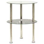 vidaXL Bijzettafel 2-laags 38cm gehard glas transparant en, Verzenden, Nieuw