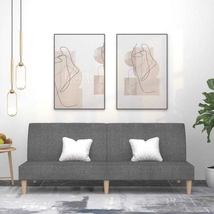 vidaXL Slaapbank 2-zits stof lichtgrijs, Huis en Inrichting, Zetels | Zetels, Nieuw, Verzenden