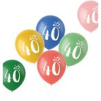 Ballonnen 40 Jaar Gekleurd 33cm 6st, Hobby en Vrije tijd, Feestartikelen, Nieuw, Verzenden