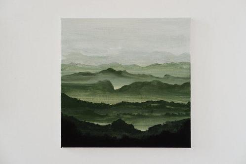 Matthieu van Riel - Mountains. Green Landscape, Antiek en Kunst, Kunst | Schilderijen | Modern