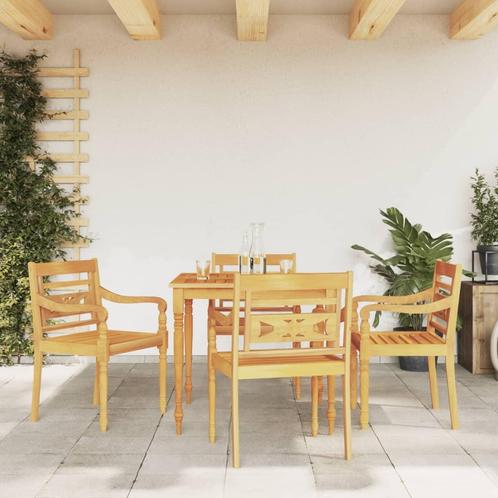 vidaXL 5-delige Tuinset massief teakhout, Tuin en Terras, Tuinsets en Loungesets, Tuinset, Nieuw, Verzenden