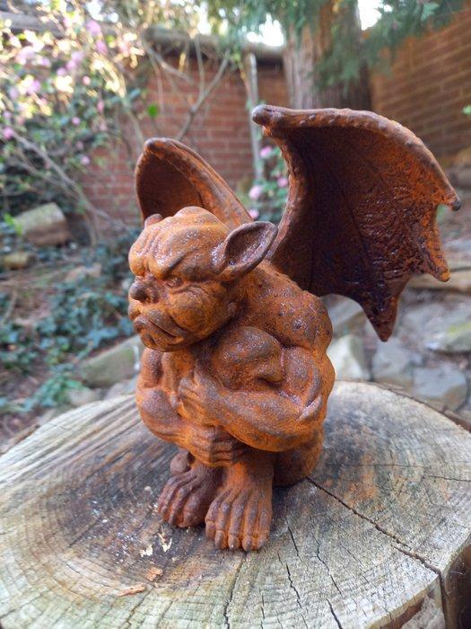 sculptuur, Sitting Gargoyle, Demon - 16 cm - Gietijzer, Antiek en Kunst, Curiosa en Brocante