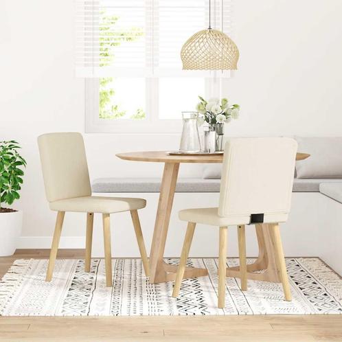 vidaXL Eetkamerstoelen 2 st linnen, Huis en Inrichting, Stoelen, Nieuw, Verzenden