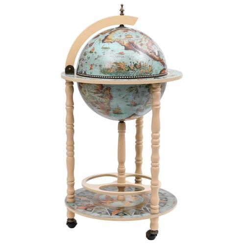 vidaXL Bar sous forme de globe Bois deucalyptus Bleu, Maison & Meubles, Accessoires pour la Maison | Porte-bouteilles, Neuf, Envoi