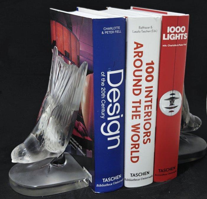 Lalique - Boekensteunen (2) - Hirondelle - Kristal, Antiek en Kunst, Antiek | Glaswerk en Kristal