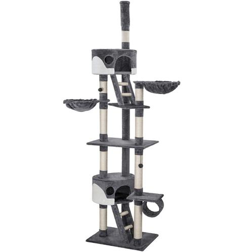 tectake Krabpaal Hansi 260cm - grijs/wit, Dieren en Toebehoren, Katten-accessoires, Verzenden