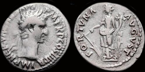 96-98ad Roman Nerva Ar denarius Fortuna standing zilver, Postzegels en Munten, Munten en Bankbiljetten | Verzamelingen, Verzenden