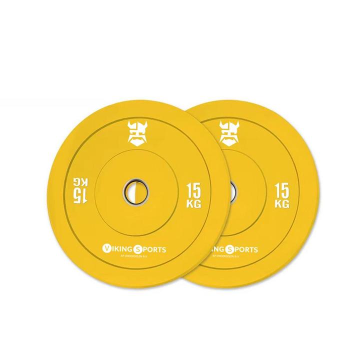 Gele bumper plate 15 kg - Compact en stevig voor intensie..., Sport en Fitness, Fitnessmaterialen, Nieuw, Ophalen of Verzenden