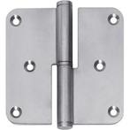 Intersteel Paumelles DIN links afgerond 3,5x3,5 rvs, Klink of Kruk