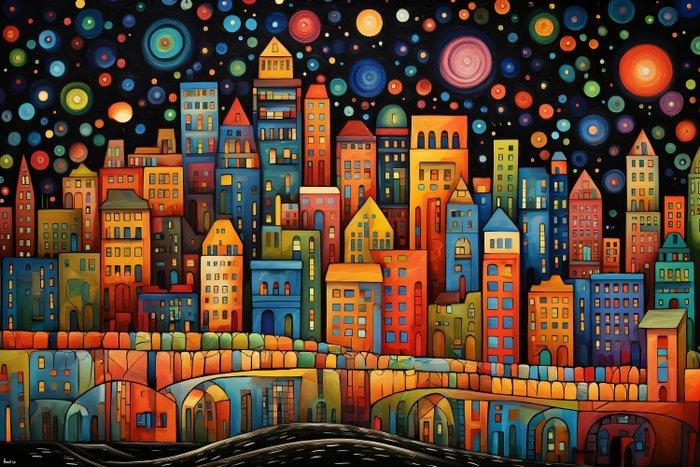 Felix van Horst - Cosmic Cityscape (XXL), Antiek en Kunst, Kunst | Designobjecten
