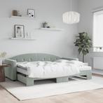 vidaXL Slaapbank onderschuifbed matrassen 80x200 cm fluweel, Huis en Inrichting, Slaapkamer | Bedden, Verzenden, Nieuw