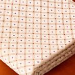 Gobelin stof - Landelijk chique – Beige met gouden ruiten -