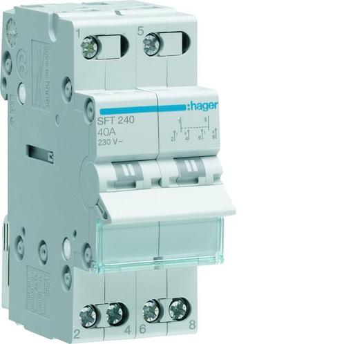 Hager 40A 2 Polige Modulaire Omschakeling Schakelaar I-0-II, Doe-het-zelf en Bouw, Elektriciteit en Kabels, Verzenden