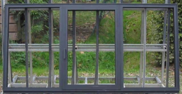 aluminium raam, chassis , venster 236 x 123 zwart, Doe-het-zelf en Bouw, Raamkozijnen en Schuifdeuren, Inclusief glas, Nieuw, Aluminium