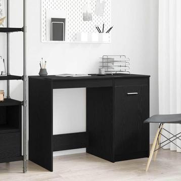 vidaXL Bureau Zwart Eiken 100x50x76 cm Bewerkt hout, Verzenden