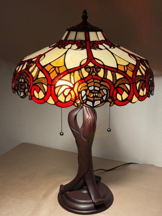 XXL Tiffany stijl tafellamp RUBY & GOLD GLOW lamp met 2, Antiquités & Art, Art | Objets design