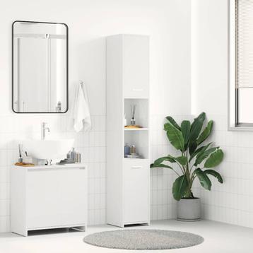 vidaXL Badkamerkast 30x30x183,5 cm bewerkt hout hoogglans, Huis en Inrichting, Badkamer | Badkamermeubels, Verzenden, Nieuw