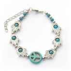 Fako Bijoux® - Armband - Turquoise - Hamsa Peace, Handtassen en Accessoires, Armbanden, Verzenden, Nieuw
