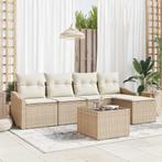 vidaXL 6-delige tuinsofa set met kussens in bruin poly, Verzenden, Nieuw