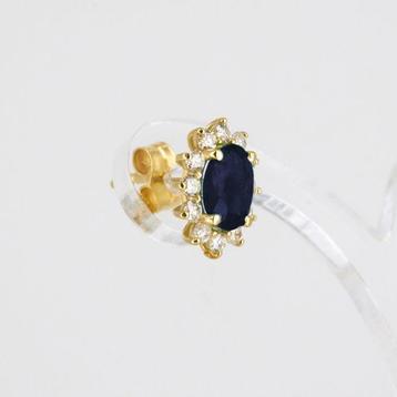 Oorbellen - 14 karaat Geel goud - 1.78ct. tw. Saffier -