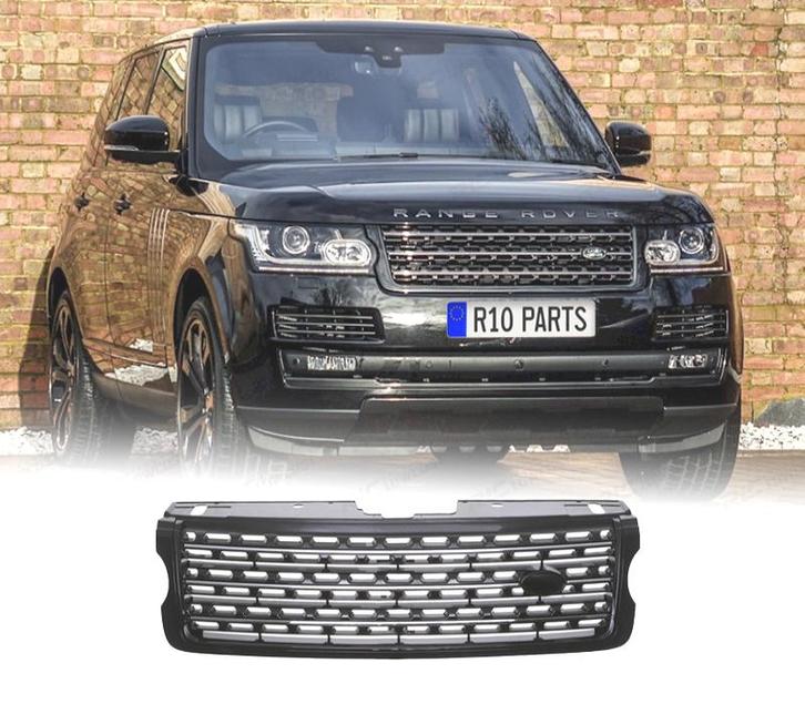 GRILLE POUR RANGE ROVER VOGUE 13-17 NOIR BRILLANT CHROMÉ, Auto-onderdelen, Carrosserie, Verzenden