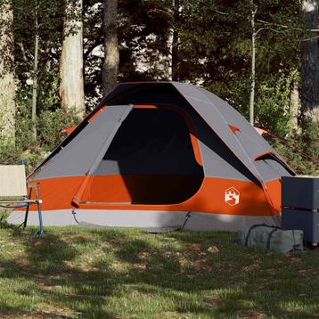 vidaXL Koepeltent 2-persoons waterdicht grijs en oranje, Verzenden, Nieuw