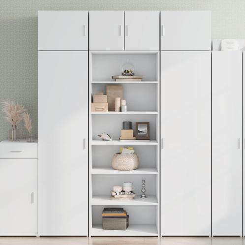 vidaXL Buffet haut blanc 70x41x185 cm bois dingénierie, Huis en Inrichting, Kasten | Dressoirs, Verzenden