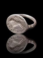Oud-Romeins, Republiek Zilver, Very Rare Lion Seal Ring, Handtassen en Accessoires