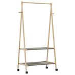 vidaXL Kledingrek met schappen en wielen 96x45,5x155,5 cm, Huis en Inrichting, Kasten | Kleerkasten, Verzenden, Nieuw