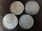 Frankrijk. Lot van 4 zilveren munten (5 Francs tot 50