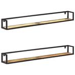 vidaXL Wandschappen 2 st 160 cm massief gerecycled hout, Huis en Inrichting, Kasten | Wandmeubels, Verzenden, Nieuw