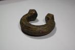 Heavy Bronze Ring Money with Geometric Markings 18th / 19th