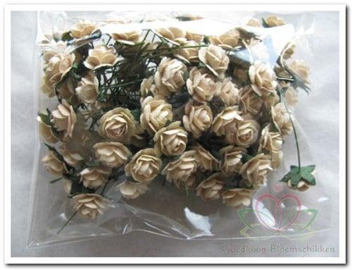 Mulberry Roosjes Creme 10-15 mm pak, Huis en Inrichting, Woonaccessoires | Kunstplanten en Kunstbloemen, Nieuw