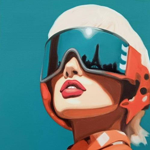 Tim Tilman - Space Girl 6 (in Paris), Antiek en Kunst, Kunst | Schilderijen | Modern