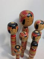Een prachtige verzameling vintage Kokeshi in verschillende, Antiek en Kunst