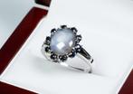 Zonder minimumprijs - Ring - Zilver - 4,50 ct ster-saffier -, Handtassen en Accessoires, Ringen, Nieuw