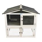 Lendo Online Clapier Lapin Extérieur 94x46x96 cm Bois Gris, Animaux & Accessoires