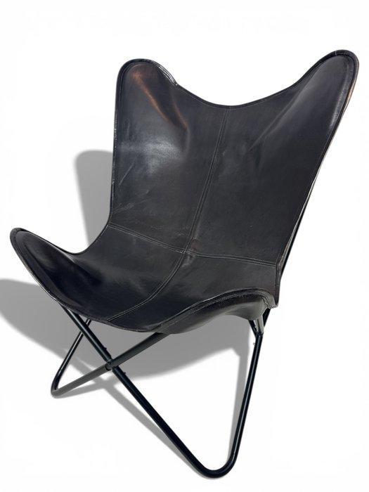 Fauteuil - Vlinderstoel - Leder, Metaal - Vlinderstoel -, Antiek en Kunst, Curiosa en Brocante