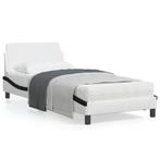 vidaXL Cadre de lit avec tête de lit blanc et noir, Neuf, Verzenden