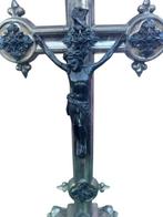 Metalen kruis Jezus - 40 cm - Antiek - Metaal - First half, Antiek en Kunst