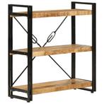 vidaXL Boekenkast 3-laags 77x30x80 cm massief mangohout en, Huis en Inrichting, Kasten | Boekenkasten, Verzenden, Nieuw